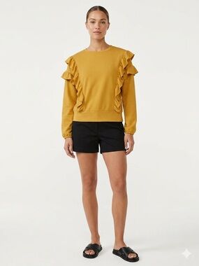 Ann Taylor Mustard Crewneck Sweatshirt